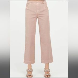 Spanx mauve wide leg high rise cropped jeans